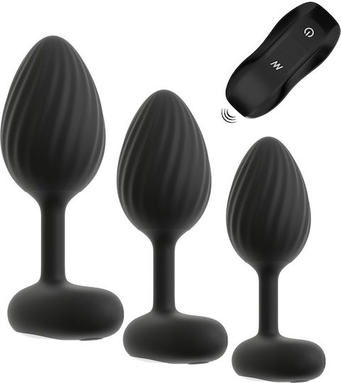 Anos Anal Plugs with Wireless Functionality and Vibration Set Small Silver