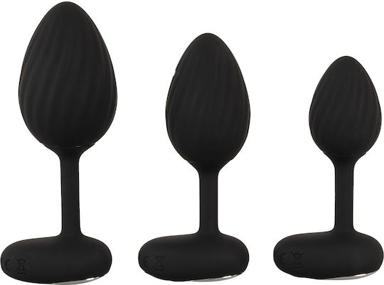 Anos Anal Plugs with Wireless Functionality and Vibration Set Small Silver