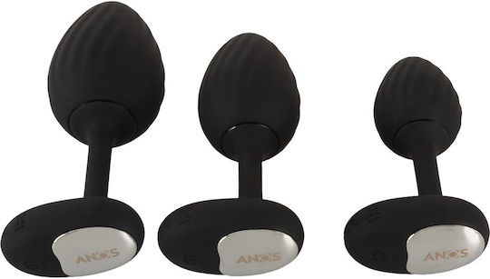 Anos Anal Plugs with Wireless Functionality and Vibration Set Small Silver