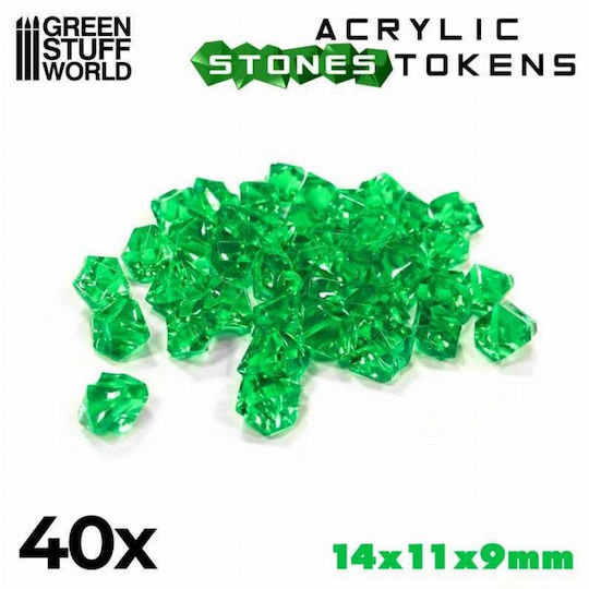 Green Stuff World Plastic Stones 12mm Green Dice 40τμχ