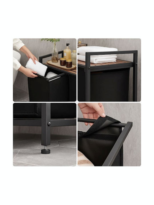 Wäschekorb Metallisch 45lt 50x32.5x71cm Schwarz
