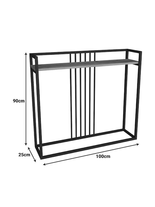 Convida Конзолна маса Метална Сив Д100xШ25xВ90cm