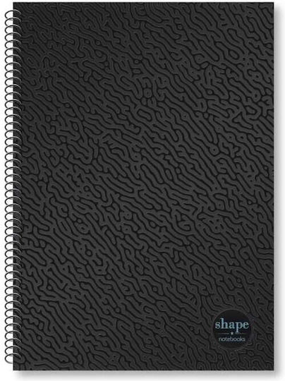 Shape Notebooks Σπιράλ Τετράδιο Ριγέ Β5 4 Θεμάτων SHAPE Μαύρο