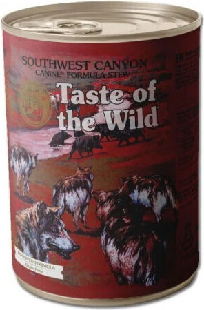 Taste Of The Wild Wild Southwest Canyon Canine Wet Dog Food In Cans With Meat Beef Lamb Calf Liver Wild Boar Potatoes And Blueberries Grain-Free & Gluten Free 390gr
