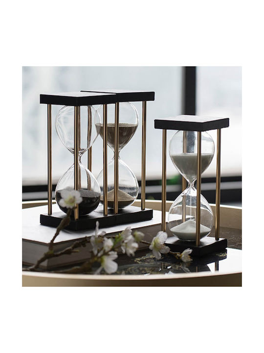 Artekko Clepsidră Decorativă Pentru Birou Din Sticlă 9.5x9.5x25.5 cm În Culoare Neagră