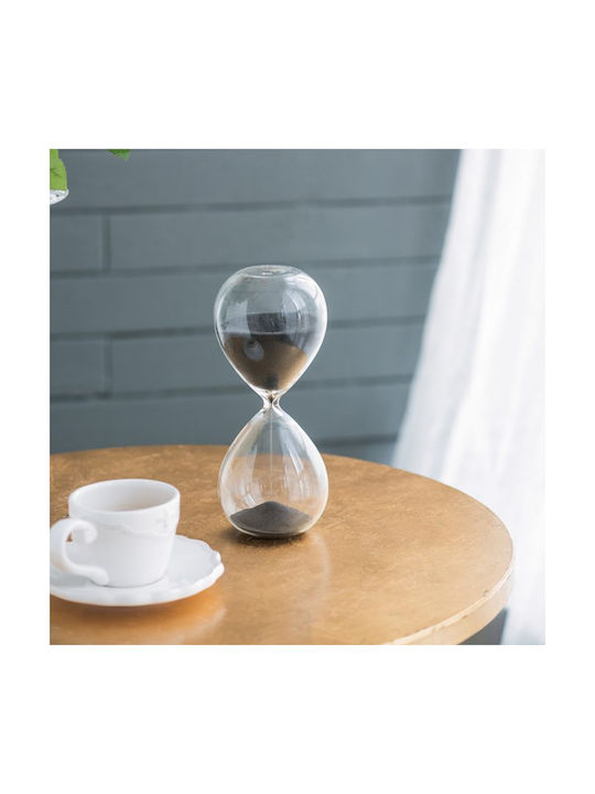 Artekko Artekko Sanduhr Dekorative Glas Schwarz 7,5x7,5x20,3 cm 73221-blac