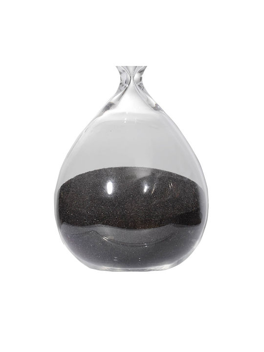Artekko Artekko Sanduhr Dekorative Glas Schwarz 7,5x7,5x20,3 cm 73221-blac