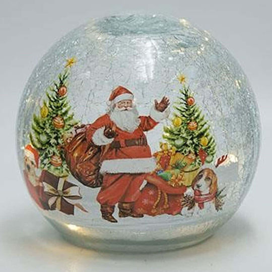 Christmas Illuminated Decorative Jar with Balls 13x14cm