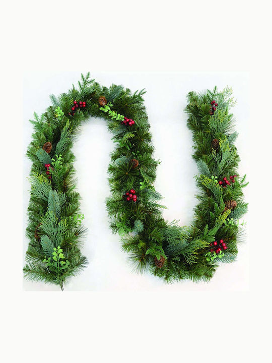Aca Berries & Cones Christmas Garland Green 50x50cm 1pc
