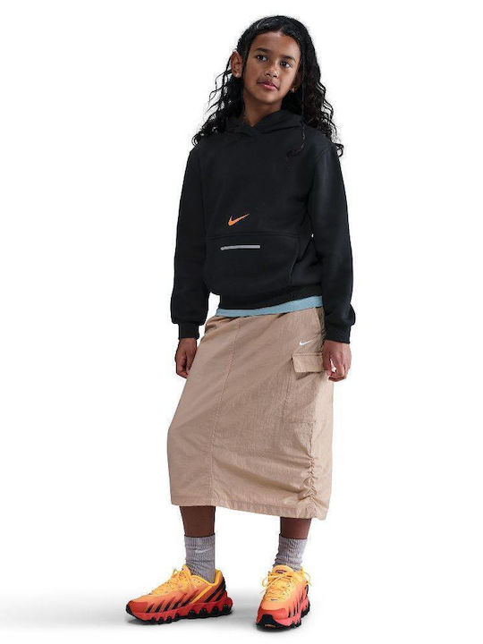 Fleece Παιδικό Φούτερ με Κουκούλα και Τσέπες Black / Orange Nsw Club