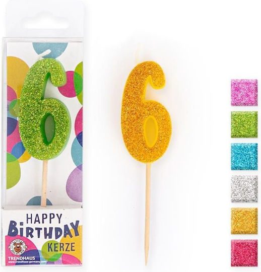Candle Trend Glitter Mini No 6 8.8cm 957641 Random Color Selection