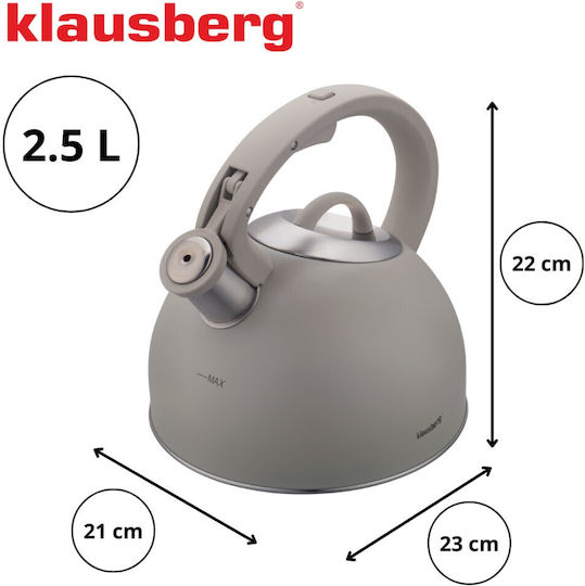 Klausberg Wasserkocher Edelstahl Gray 2500ml