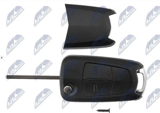 NTY Car Key Shell with Blade with 2 Buttons for Opel