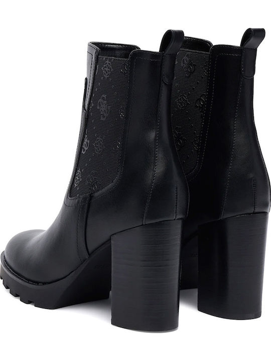 Nealle Damen Chelsea Stiefeletten mit Hohem Absatz Schwarz