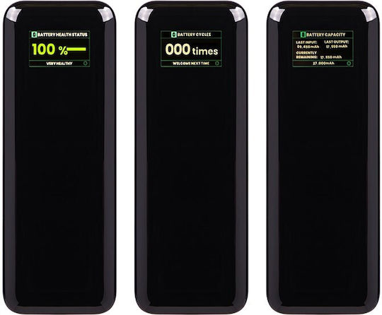 Blow Power Bank 27000mAh 140W with USB-A Output Port and 2 USB-C Power Delivery Output Ports Black