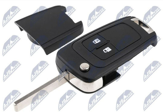 NTY Car Key Shell with Blade with 2 Buttons for Opel