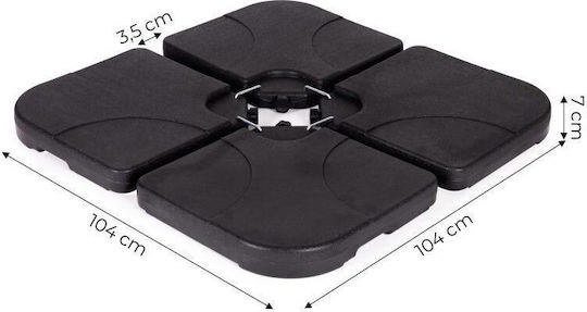 Umbrella Base Water - Sand Plastic 15lt Black