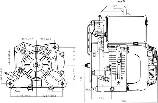 Loncin Lc165f-3h Motor pentru Compactor