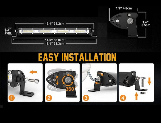 Headlights Car in Bar Shape LED Mitsubishi Pick-up 10 - 30V 36W 33.2cm with White Lighting 1pcs