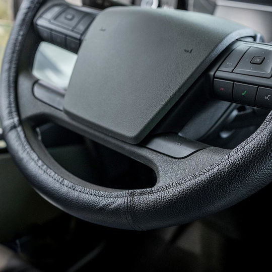Umbrella Auto-Lenkradabdeckung Leder Schwarz mit Schwarzer Naht