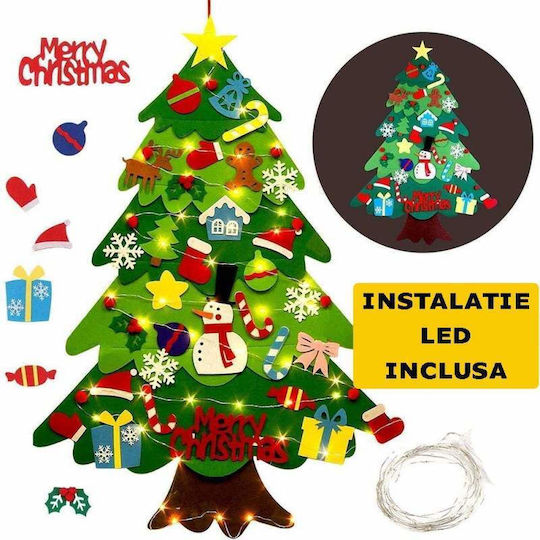 cu lumină LED Decorațiune de Crăciun Material textil Braduleț 98cm. Verde