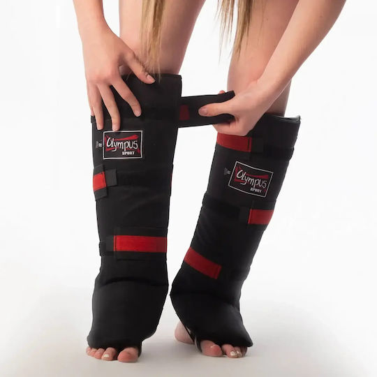 Olympus Sport Low Kick Cotton Curve Hard Shin Guards Adults Black