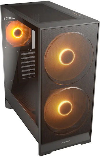 Cougar Airface 180 Gaming Midi Tower Κουτί Υπολογιστή με Πλαϊνό Παράθυρο και ARGB Φωτισμό Μαύρο