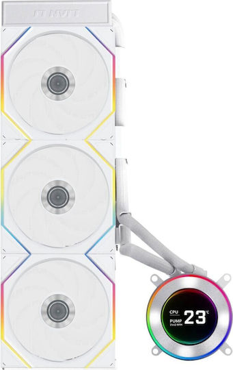 Lian Li HydroShift II LCD-C 360 Охлаждане AIO CPU с 3 Вентилатора 120mm и RGB Осветление Бял