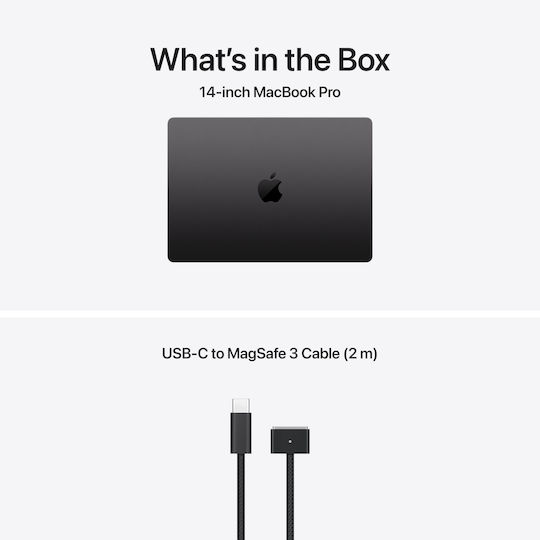 Apple MacBook Pro 14.2 IPS Retina Display 120Hz (M5-10-Core/24GB/1TB SSD/10-Core GPU) with 70W Charger Space Black US Keyboard
