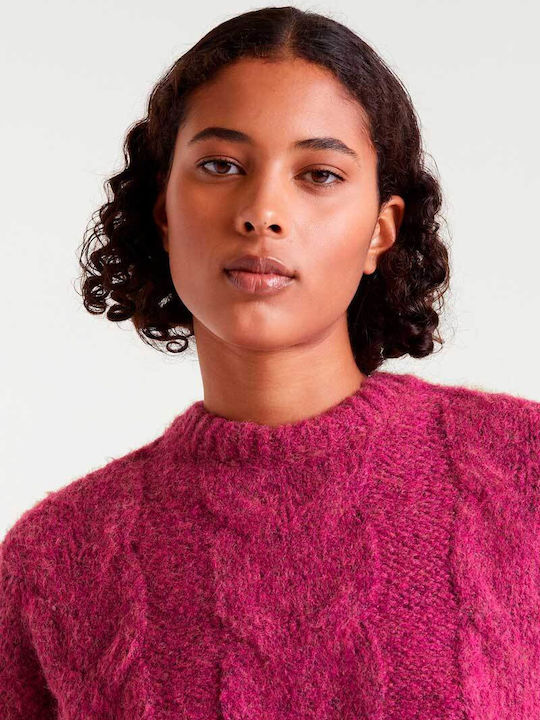 Women's Long Sleeve Sweater Fuchsia