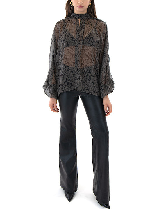 Tunic Long Sleeve Black-khaki