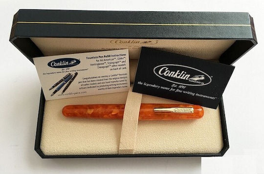 Conklin All American Sunburst Portocaliu Stilou cu Pană 080333714126 Penite Extra Fine