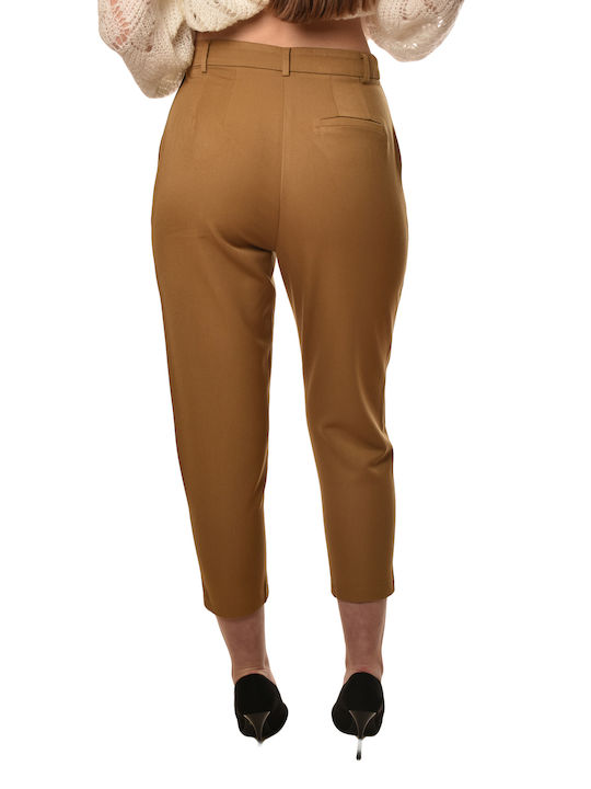 Γυναικείο Υφασμάτινο Παντελόνι Camel