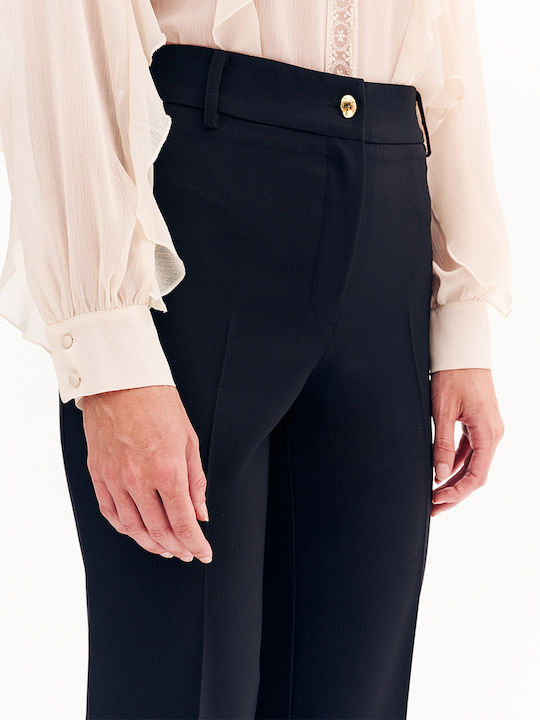 Damen Stoff Hose Schwarz