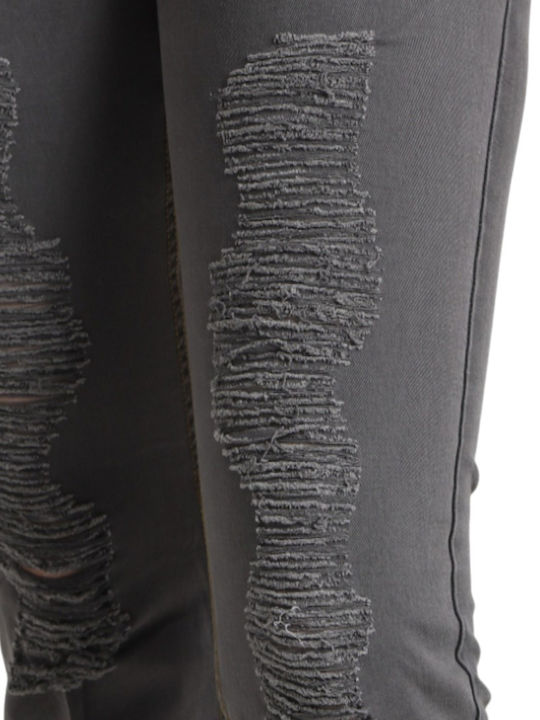 Damenjeans Push Up mit Rissen Schwarz