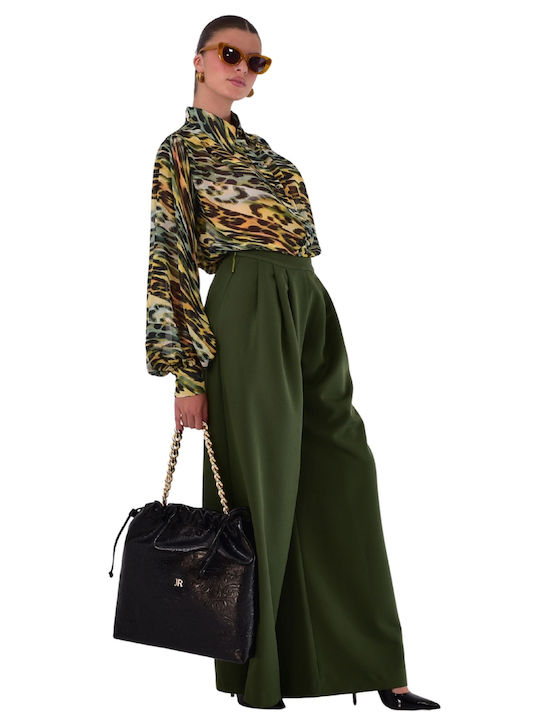 Damen Stoff Hose Grün