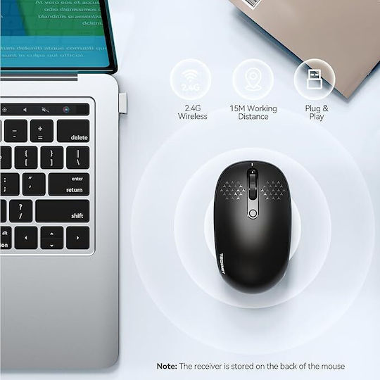 Tecknet TK-M5006 Ασύρματο Mini Ποντίκι Μαύρο