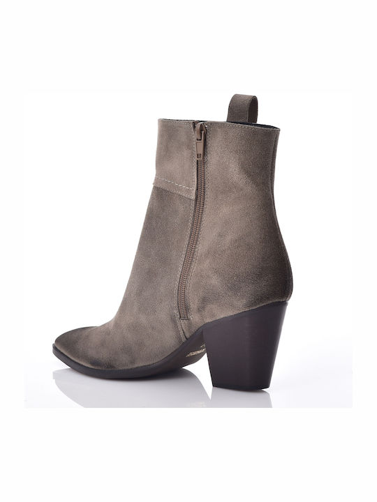 Leder Stiefeletten Damen Gray
