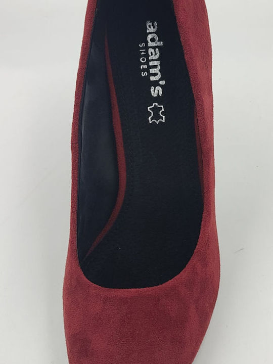 Suede Γόβες με Ψηλό Τακούνι Κόκκινες