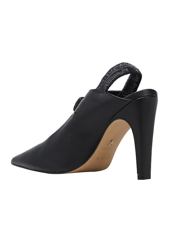 Leather Black Heels