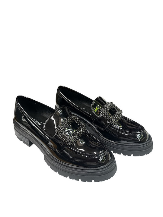 Λουστρίνι Γυναικεία Loafers σε Μαύρο Χρώμα