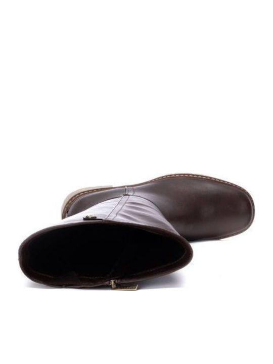 Synthetic Leather Women's Boots Brown
