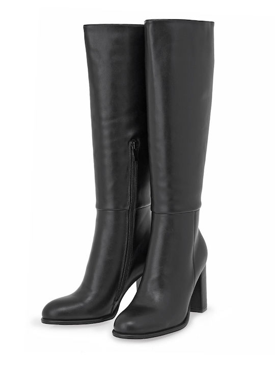 Synthetic Leather High Heel Women's Boots Black