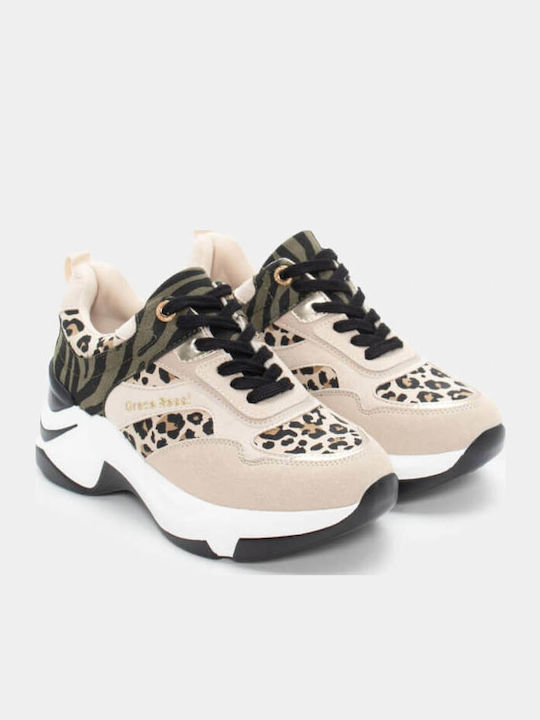 Adidași Flatforms Pentru Femei Leopard H9067