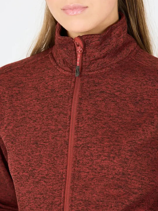 Women's Cardigan with Zipper Red Pear