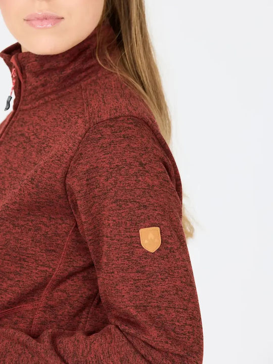 Women's Cardigan with Zipper Red Pear