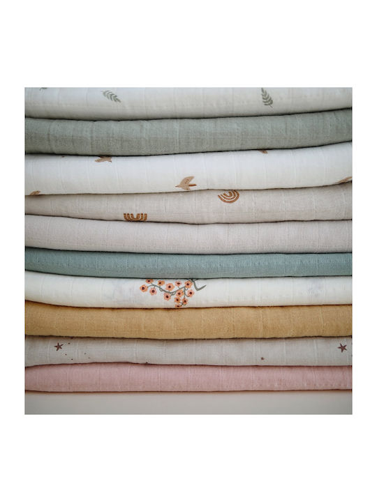 Mushie Muslin Swaddle Wrap Pink 120x120cm.