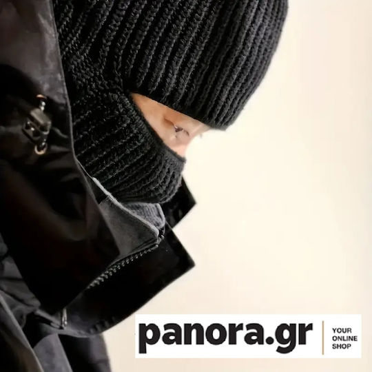 Full Face Unisex Beanie Knitted in Black color