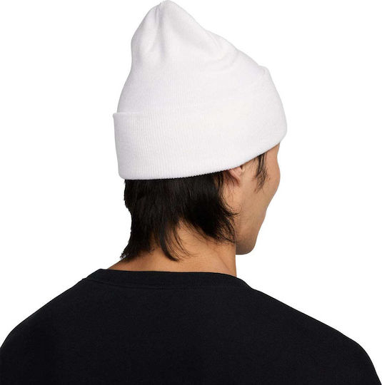 Swoosh Beanie Unisex Σκούφος Πλεκτός σε Λευκό χρώμα