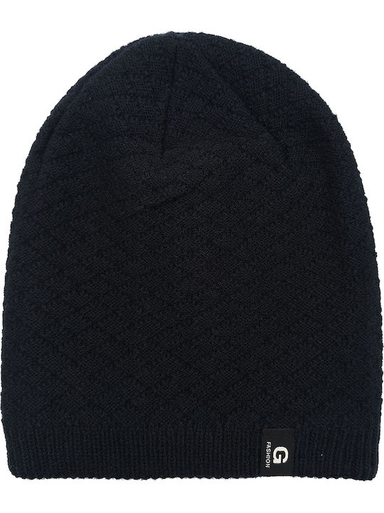 Beanie Unisex Beanie Knitted in Navy Blue color
